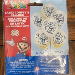 Nintendo White Party Decorations Super Mario Balloons